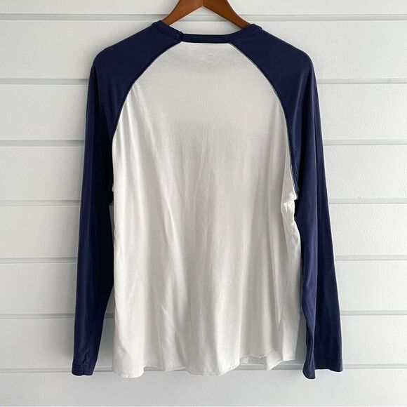 Gap Mens 100% Cotton Raglan Henley “Guide” Long Sleeve Tee Size Large - Picture 2 of 5